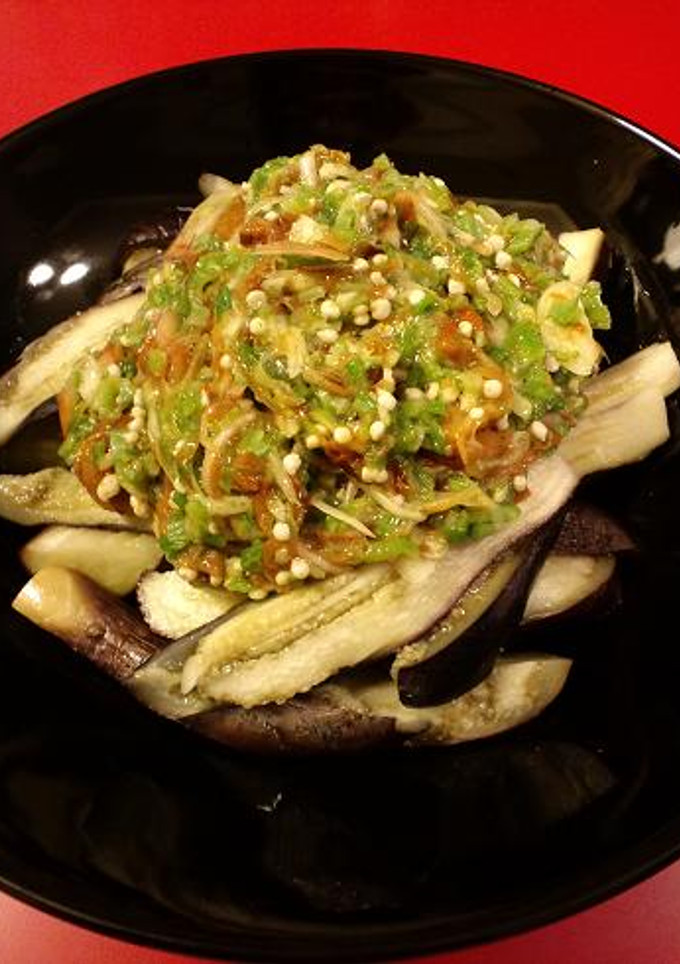蒸しなすのオクラ＆みょうがソースがけ-レシピのメイン写真