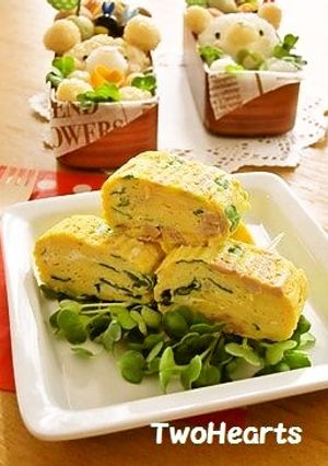 お弁当に❤カイワレとツナマヨの卵焼き-レシピのメイン写真