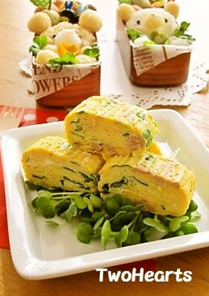 お弁当に❤カイワレとツナマヨの卵焼き-レシピのメイン写真