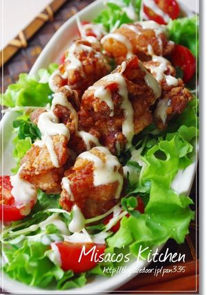 鶏から揚げの青じそマヨネーズかけ♪-レシピのメイン写真