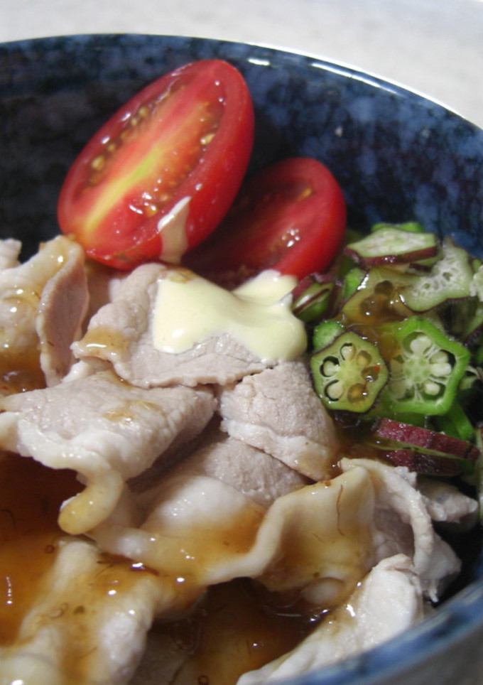 こく旨！生野菜と冷しゃぶの青ジソ風味丼-レシピのメイン写真