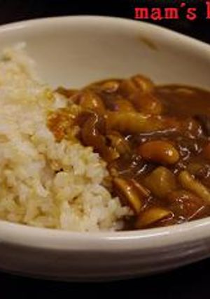 マクロビ風　　きのことお豆のカレー-レシピのメイン写真