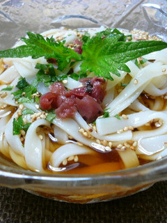 【農家のレシピ】冷やし梅シソうどん-レシピのメイン写真