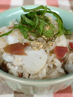里芋と梅干しの炊き込みご飯-レシピのメイン写真