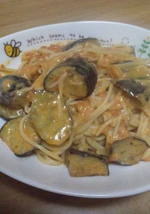 ナスのトマトクリームパスタ2-レシピのメイン写真