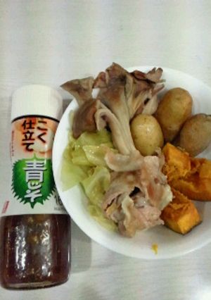 レンジで蒸し豚野菜☆こく仕立て青じそ-レシピのメイン写真