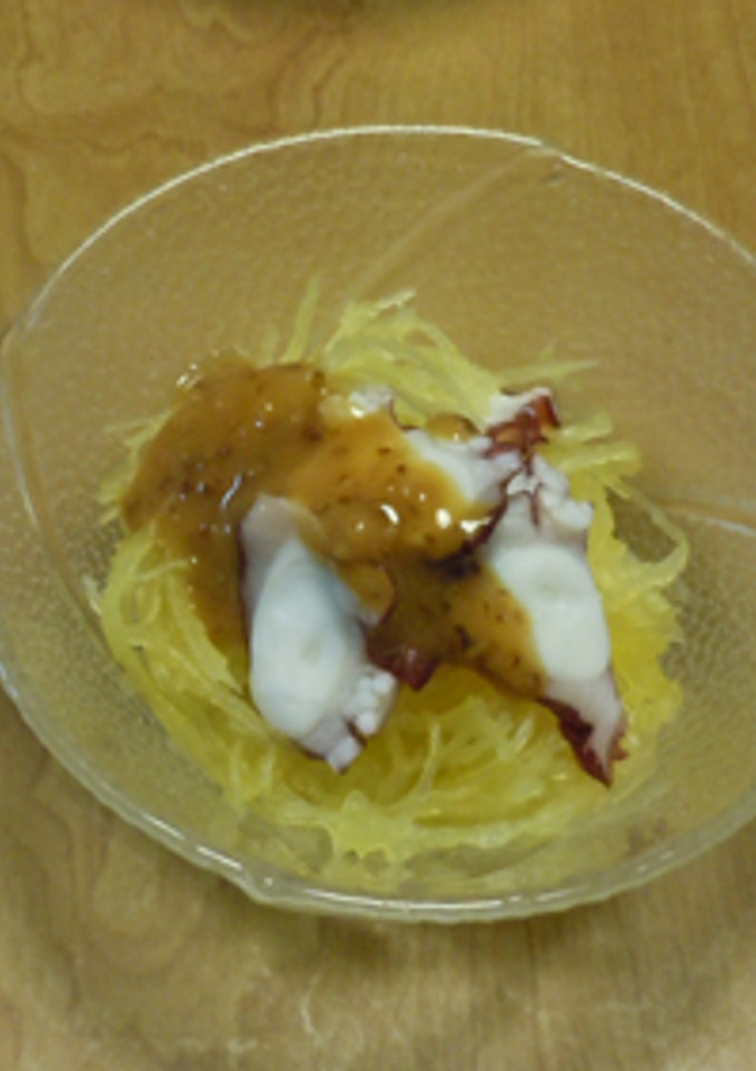 そうめん南瓜とタコのからし酢味噌和え-レシピのメイン写真
