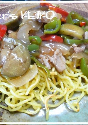 【農家のレシピ】ナスのあんかけ焼きそば-レシピのメイン写真