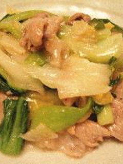 白菜、青梗菜、豚肉の塩あん炒め-レシピのメイン写真