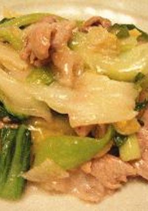 白菜、青梗菜、豚肉の塩あん炒め-レシピのメイン写真