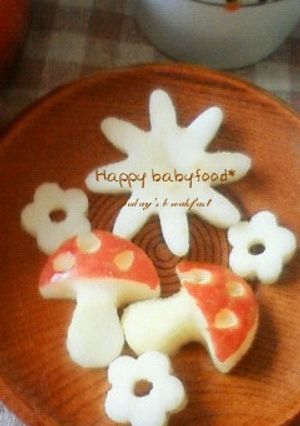 キャラ弁等に☆りんごのきのこ-レシピのメイン写真