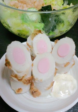 魚肉コラボ！ちくわソーセージわさマヨ味♪-レシピのメイン写真