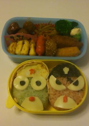 キャラ弁（ケロロ軍曹とギロロ伍長）-レシピのメイン写真