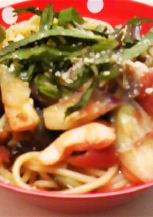梅みょうが萌ゆる★あっさり味噌パスタ-レシピのメイン写真