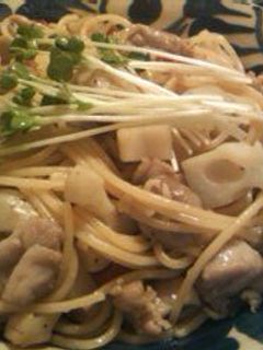 鶏肉とレンコンの和風ペペロンチーノ-レシピのメイン写真