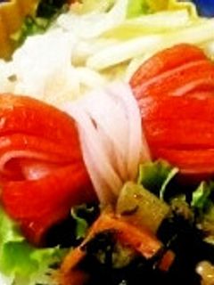 お弁当に♪かにかま ピックの りぼん♪-レシピのメイン写真
