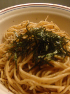 夜食に☆簡単~梅しそスパゲティ-レシピのメイン写真
