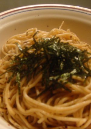 夜食に☆簡単~梅しそスパゲティ-レシピのメイン写真