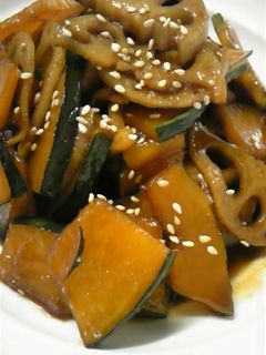 蓮根と南瓜のきんぴら-レシピのメイン写真