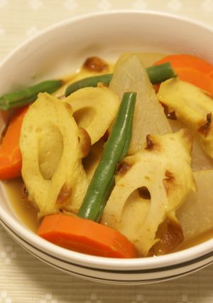 焼き竹輪と根菜のカレー風味煮-レシピのメイン写真