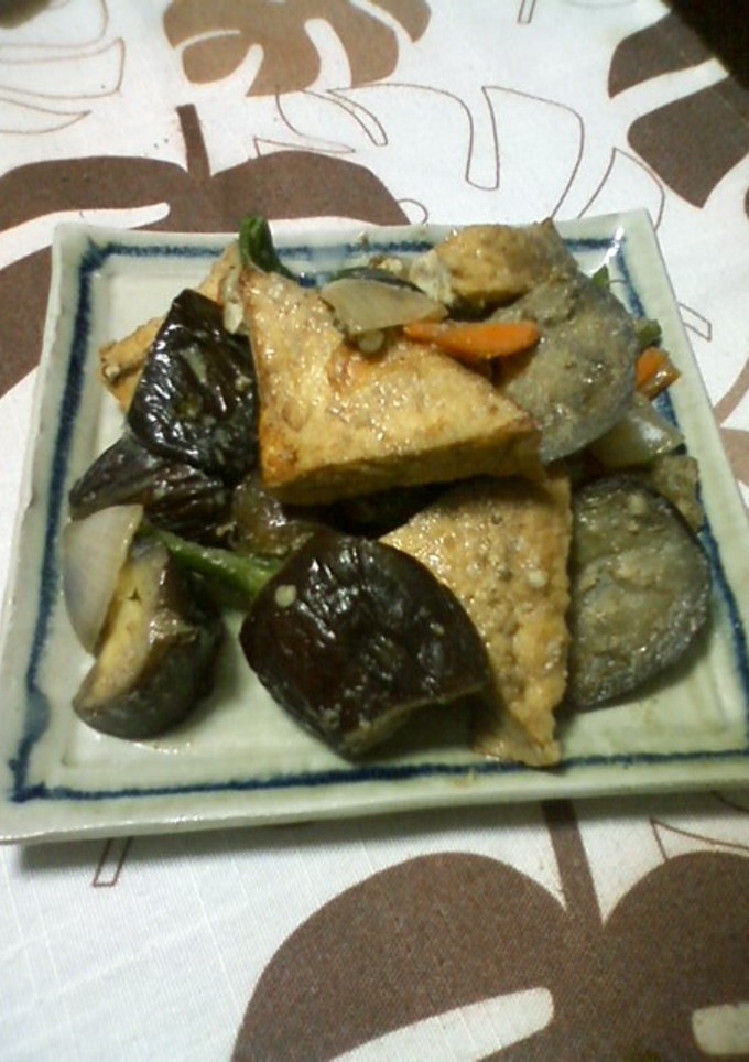 茄子と厚揚げの胡麻味噌炒め-レシピのメイン写真