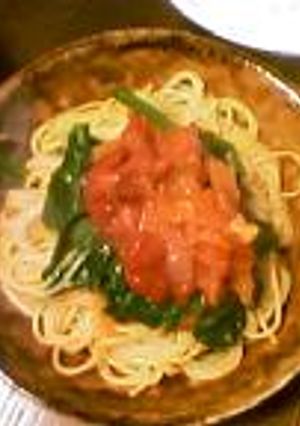 トマトとほうれん草のスパゲティ-レシピのメイン写真