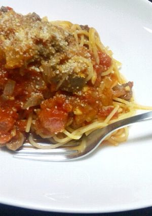 砂肝のトマトパスタ-レシピのメイン写真