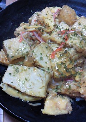 フライパンで簡単♪豆腐の甘辛卵とじ-レシピのメイン写真