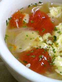 トマトと帆立のかき玉スープ-レシピのメイン写真