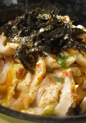 焼ちくわde親子風どんぶり♪-レシピのメイン写真