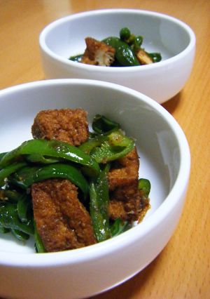 *ピーマンと厚揚げの麺つゆ炒め*-レシピのメイン写真