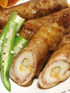 豚肉ちくわ巻き照り焼き-レシピのメイン写真