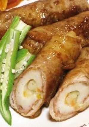 豚肉ちくわ巻き照り焼き-レシピのメイン写真