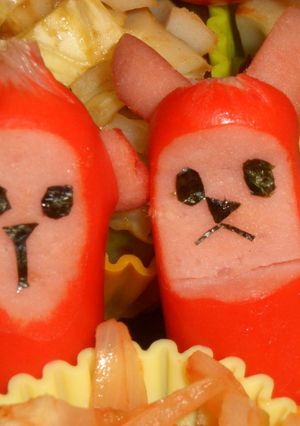 ウインナーで★ サル吉 と うさぴょん-レシピのメイン写真