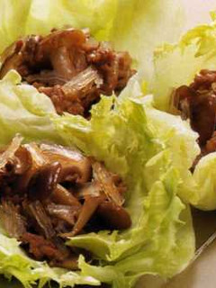 細寒天ときのことひき肉のレタス包み-レシピのメイン写真