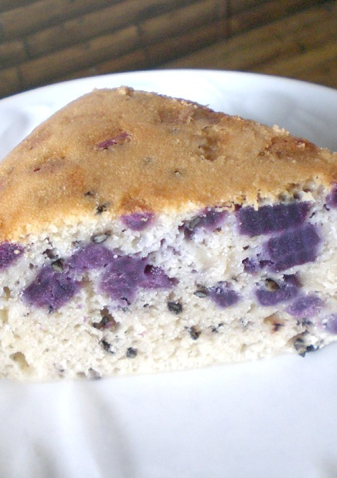 炊飯器で簡単☆紫芋と黒ゴマケーキ-レシピのメイン写真