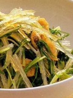 細寒天に水菜と油揚げの煮びたし-レシピのメイン写真