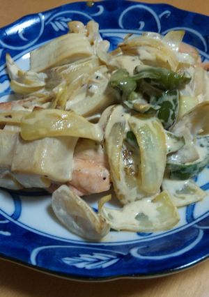 野菜たっぷり☆マヨポンダレで鮭焼き-レシピのメイン写真