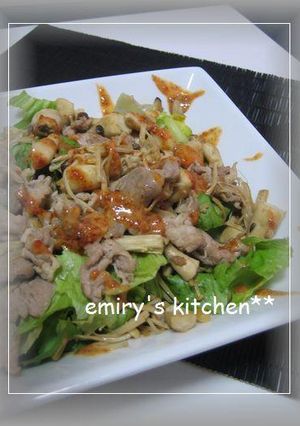 ♡　焼きのこと豚肉のサラダ　♡-レシピのメイン写真