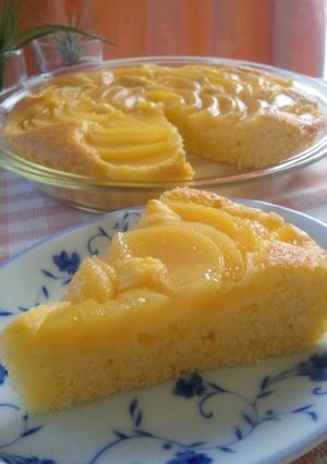 ✿簡単混ぜるだけ✿桃のタルト型ケーキ✿-レシピのメイン写真