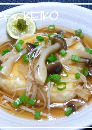 【農家のレシピ】揚げ出し豆腐きのこあん-レシピのメイン写真