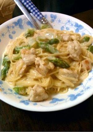 鶏肉とアスパラのクリームパスタ-レシピのメイン写真