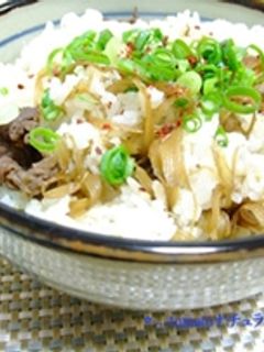 ごぼうたっぷり牛肉混ぜご飯-レシピのメイン写真