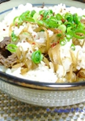 ごぼうたっぷり牛肉混ぜご飯-レシピのメイン写真