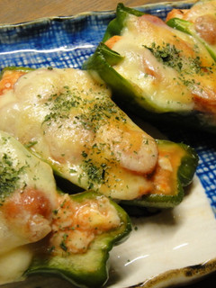 ピーマンのケチャ豆腐詰め焼き!-レシピのメイン写真
