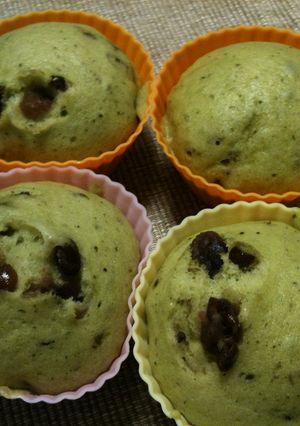 ヘルシー抹茶あずき蒸しパン-レシピのメイン写真