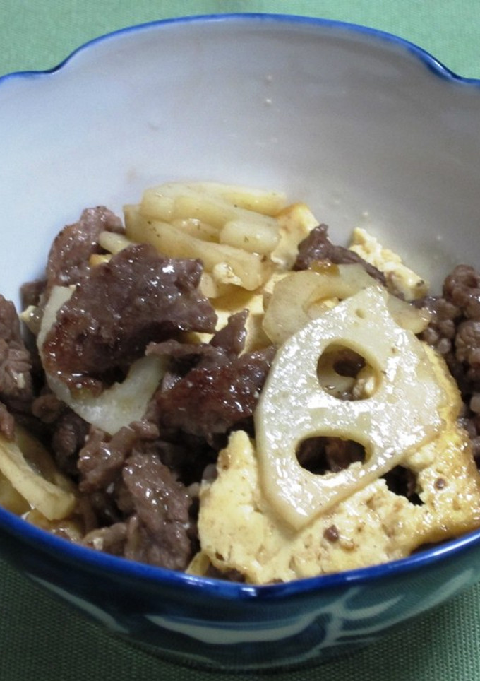 牛肉と蓮根と厚揚げの青じそ風味炒め-レシピのメイン写真