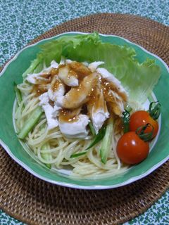 バンバンジー風サラスパ-レシピのメイン写真