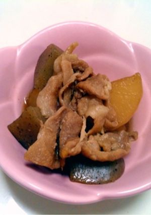 豚肉とだいこんにゃく梅酒煮-レシピのメイン写真