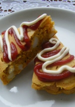 ちくわで☆アメリカンドッグ風ホットケーキ-レシピのメイン写真
